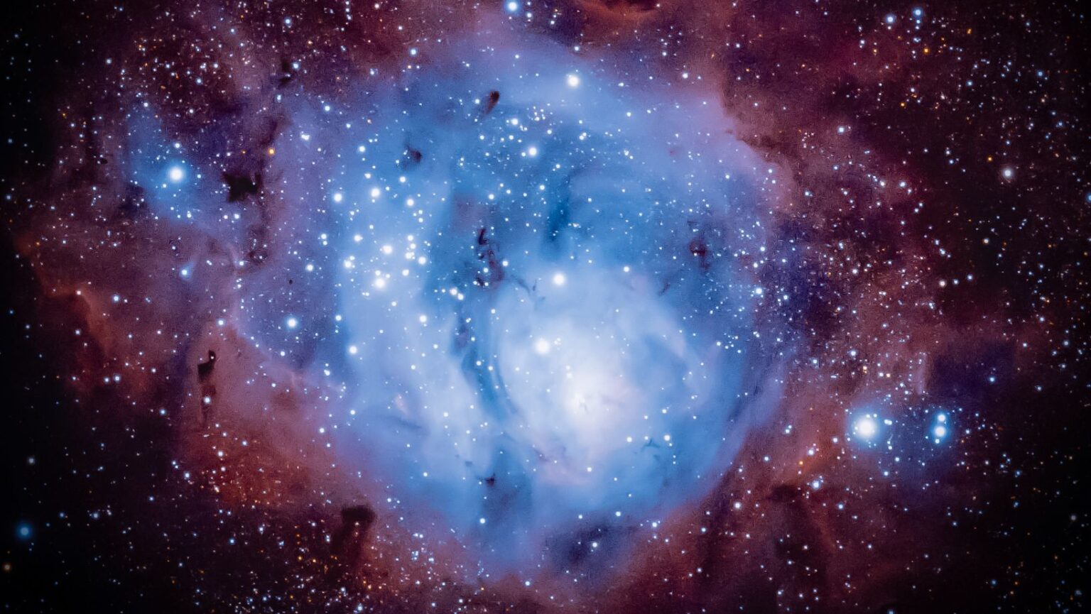 stunning image of lagoon nebula in deep space