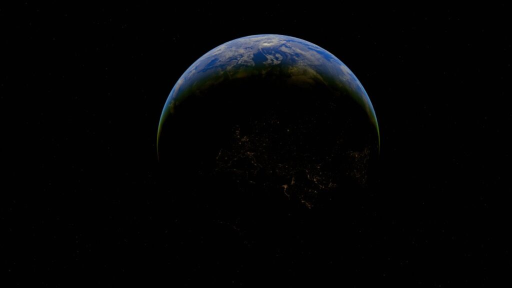 stunning view of earth from space